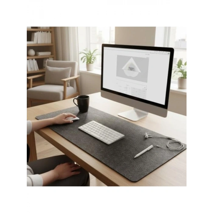 100x44 cm Antrasit Renk Keçe Mouse Pedi, 3 mm Kalınlık