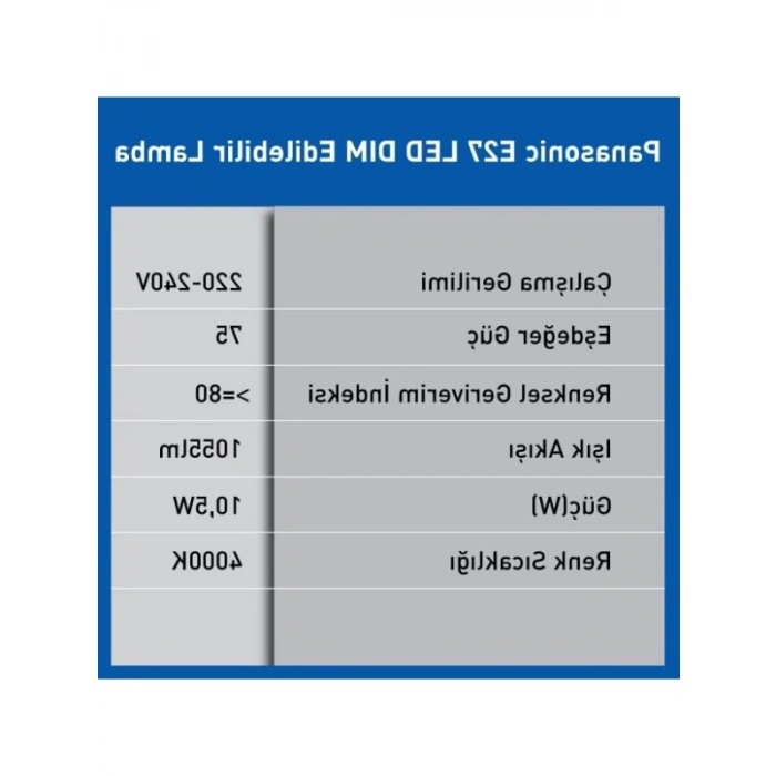 10.5W LED Dim Edilebilir Lamba 1055LM 4000K