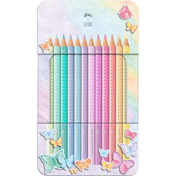 12li Parlak Pastel Renkler Kuru Boya Kalemi