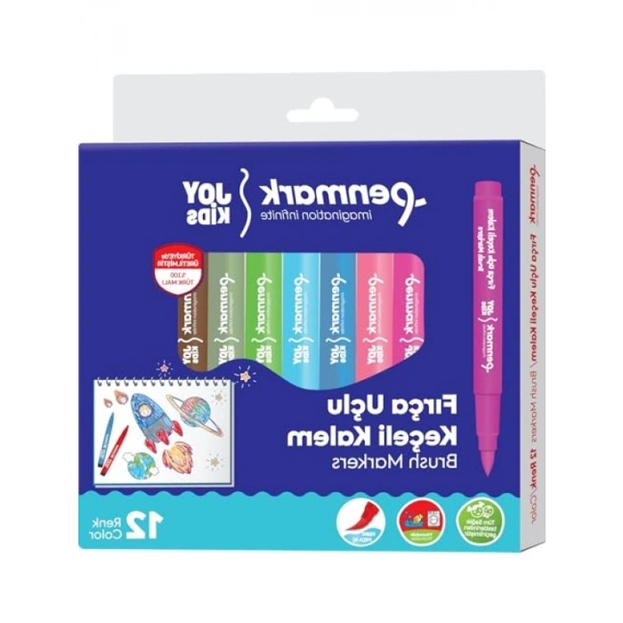 12li Süper Yıkanabilir Brush Uçlu Keçeli Kalem Seti