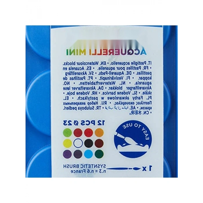 12li Yüksek Pigmentli Suluboya Seti - 23mm