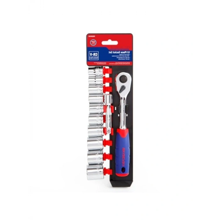 12 Parça 3/8’’ CR-V Metrik Lokma Takımı - Paslanmaz, Dayanıklı