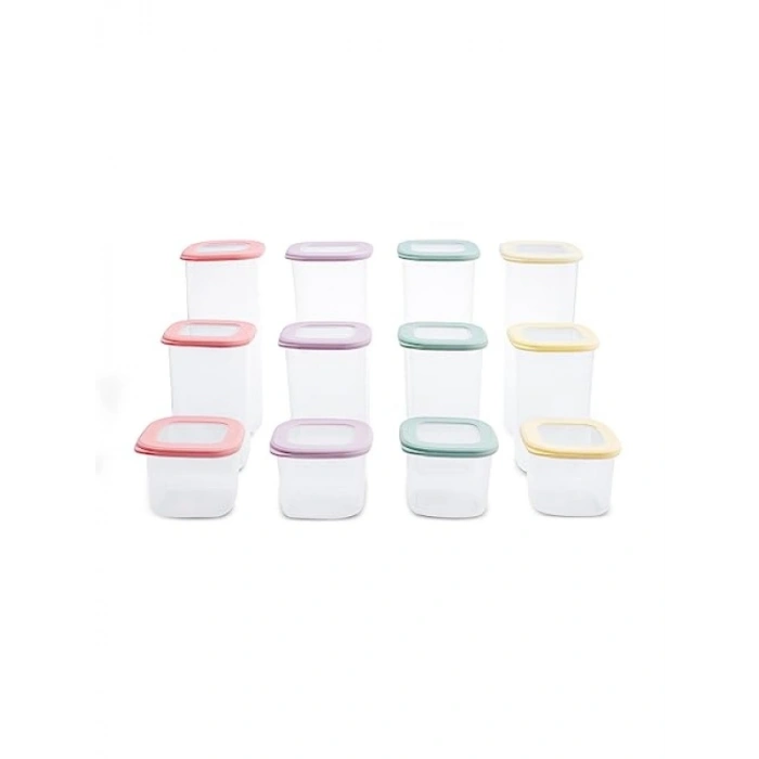 12 Parça BPA Free Plastik Saklama Kabı Seti - 550 ml, 1200 ml, 1750 ml