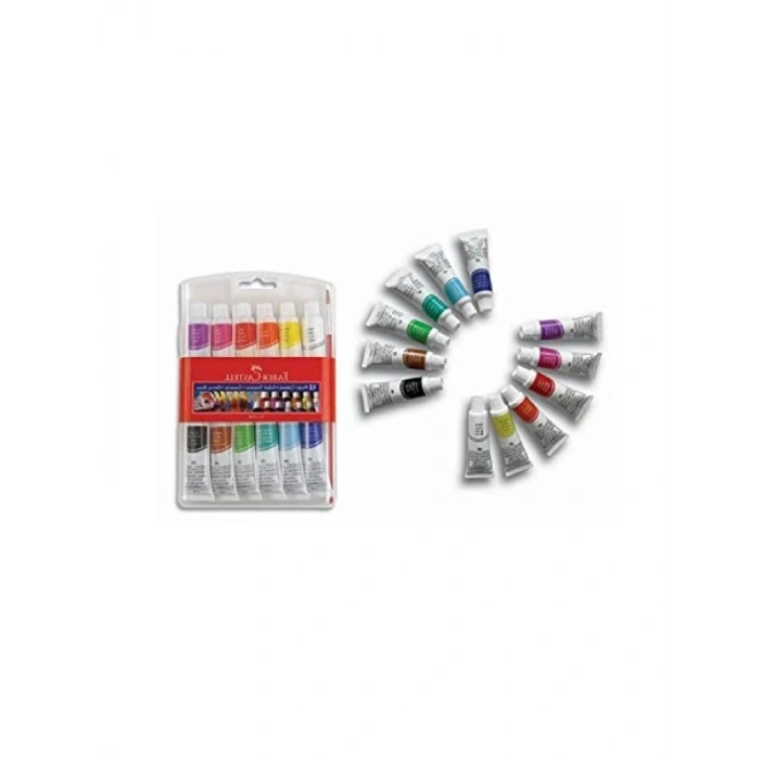 12 Renkli Guaj Boya Tüp Seti