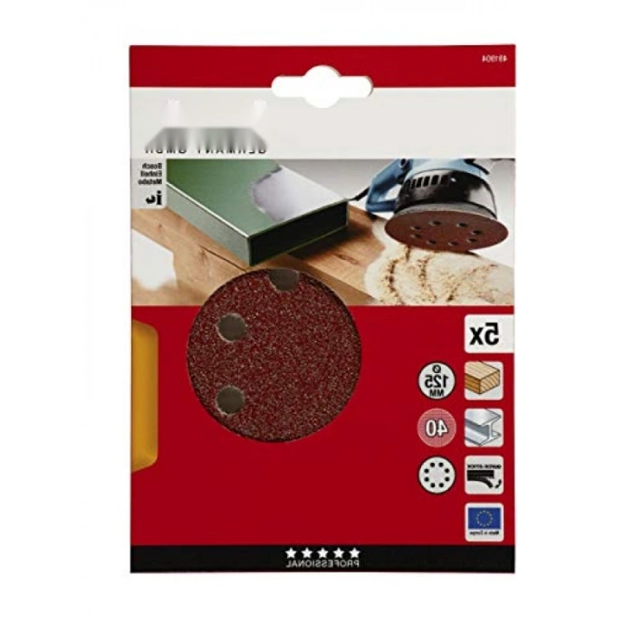 125 mm Aşındırıcı Zımpara Kağıdı, 40 Kum, Delikli