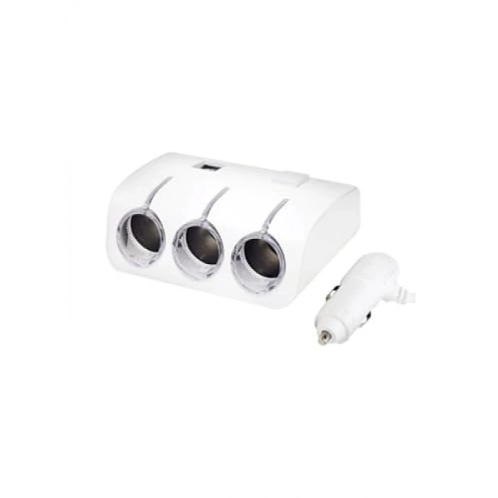 12V/24V Uyumlu Araç Şarj Aleti - 2 USB + 3 Çakmaklık Girişi
