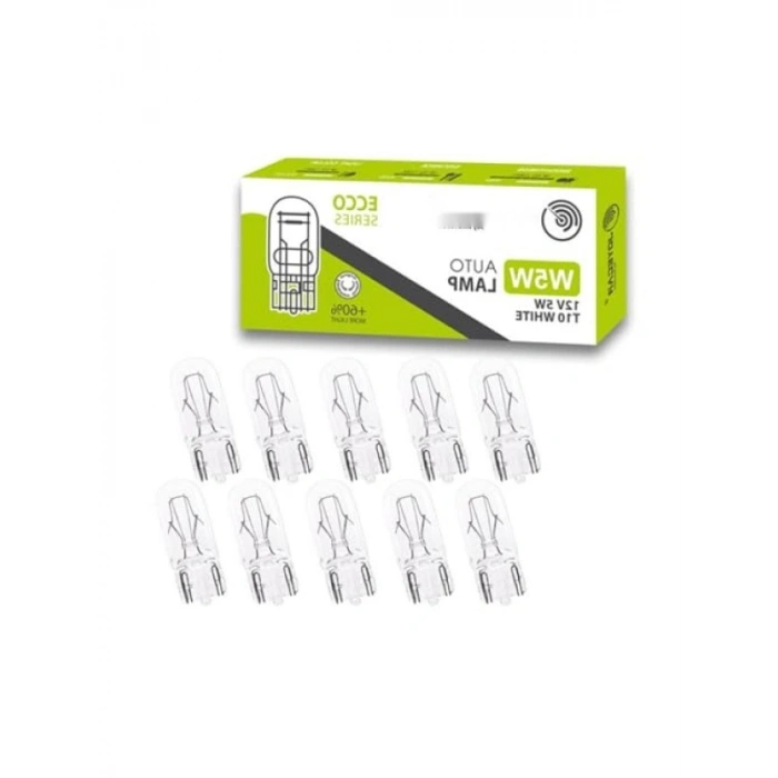 12V 5W Sarı Otomobil Ampulü - W5W T10 ECCO Series (10 Adet)