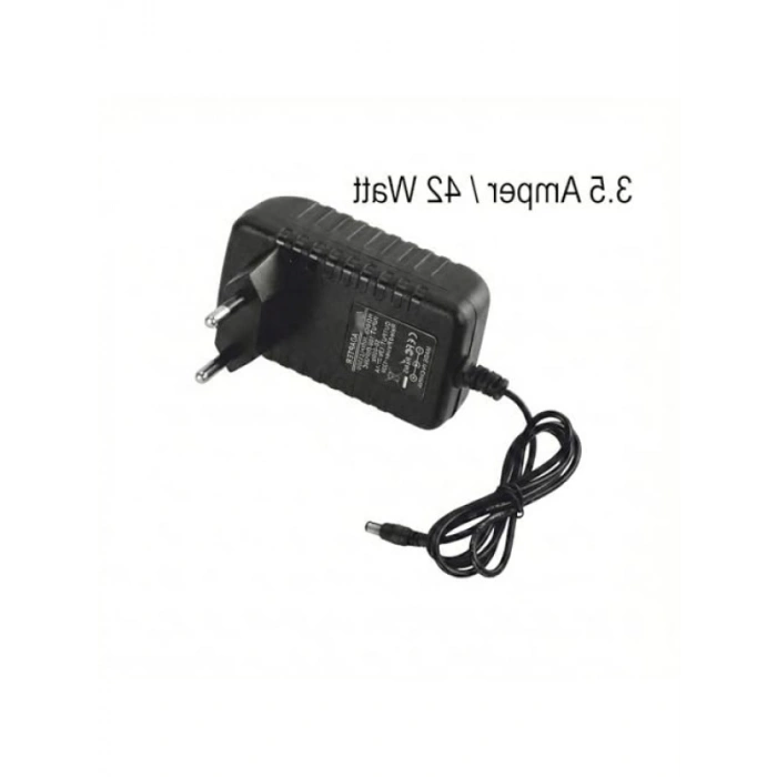 12V Fişli Adaptör - 3.5 Amper, LED ve Kamera Uyumlu Güç Kaynağı