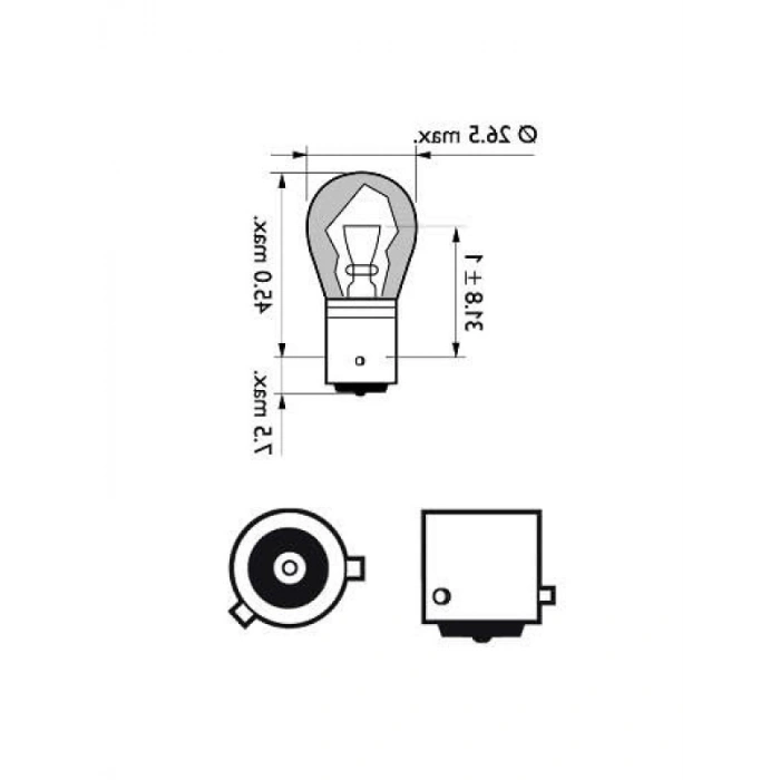 12V Turuncu Amber Sinyal Ampülü, 2li Paket