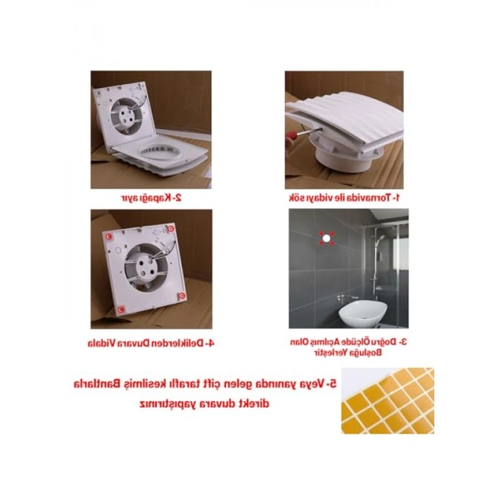 12W Sessiz Banyo WC Aspiratör Fanı - 150 mm