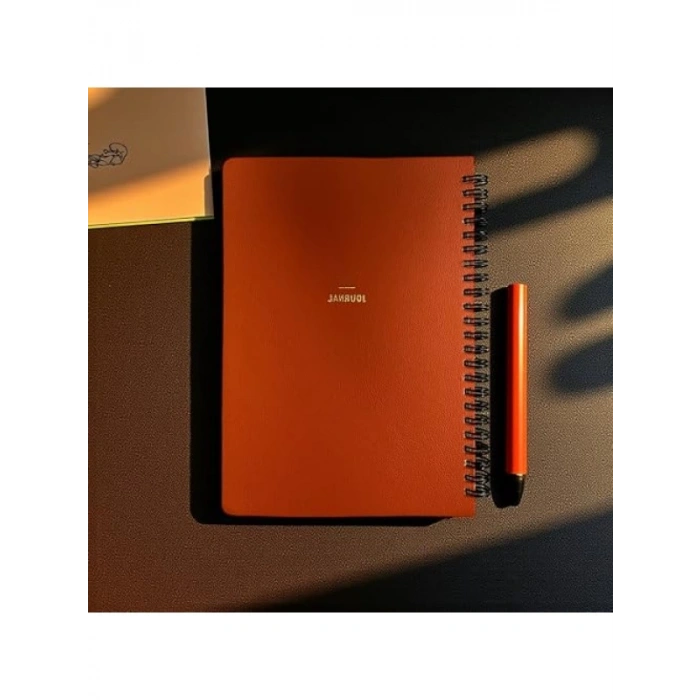 132 Sayfalık A5 Spiralli Hedef ve Egzersiz Planlayıcı Defter, Turuncu