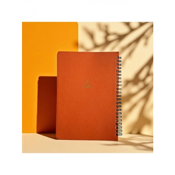 132 Sayfalık A5 Spiralli Hedef ve Egzersiz Planlayıcı Defter, Turuncu