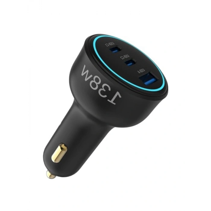 138W 3 Portlu Hızlı Araç Şarj Aleti - PD 3.0 & QC 4.0 Desteği