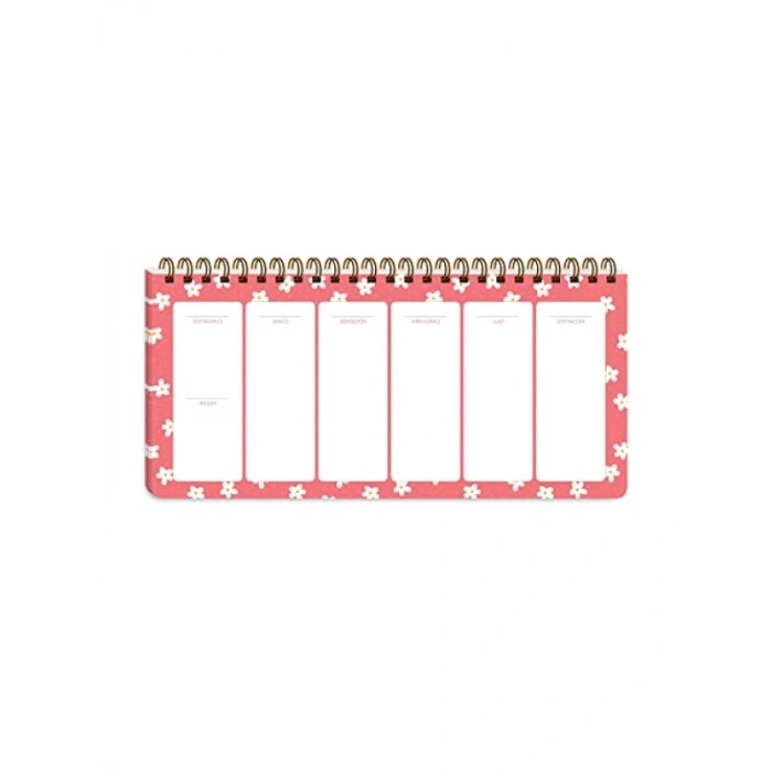 13x27 Ebatında Haftalık Spiralli Planner - Minik Papatya