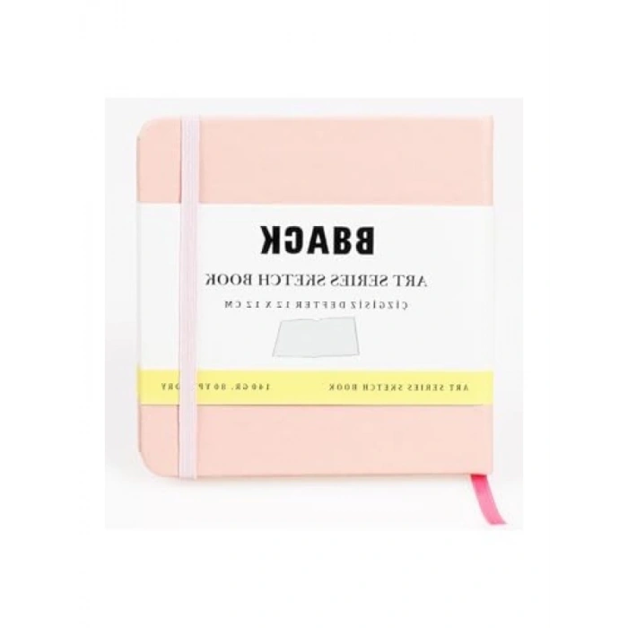 140 gr. Çizgisiz Ivory Kağıt, 80 Yapraklı Pastel Pembe Sert Kapak Defter