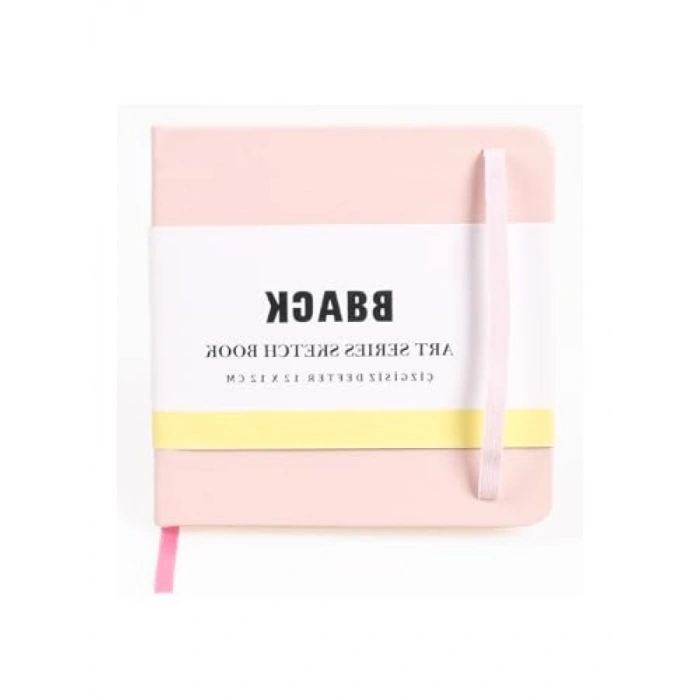 140 gr. Çizgisiz Ivory Kağıt, 80 Yapraklı Pastel Pembe Sert Kapak Defter
