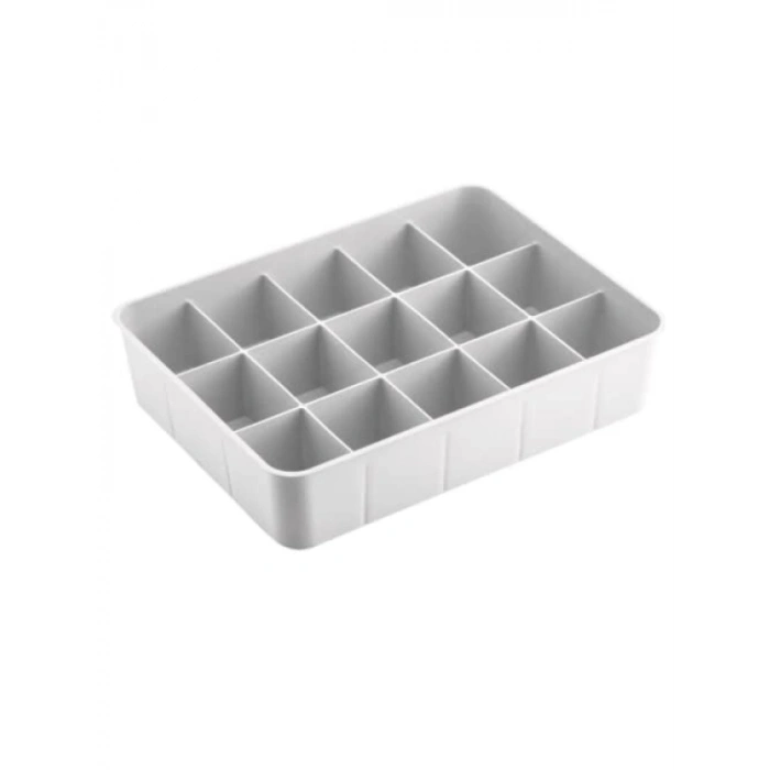 15 Bölmeli Çekmece Düzenleyici - Plastik Organizer (Beyaz)