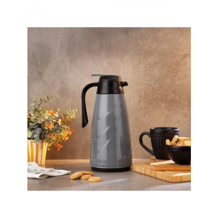 1,5 L Kapasiteye Sahip Gri Cam Termos