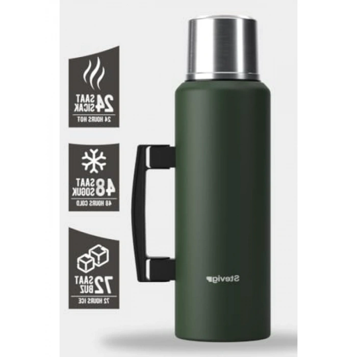 1.5 LT Çelik Termos - Vakumlu Kulplu Tasarım