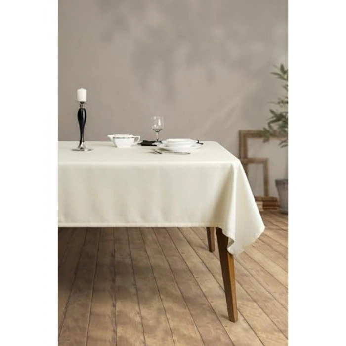150x300 cm Ekru Renkli Polyester Masa Örtüsü