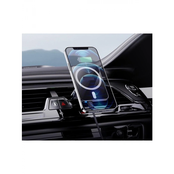 15W Kablosuz Şarj ve Telefon Tutucu, Ayarlanabilir Havalandırma Klipsi