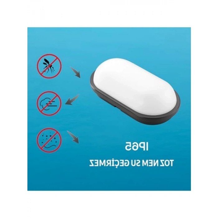 15W Su ve Toz Geçirmez Oval LED Tavan ve Duvar Lambası