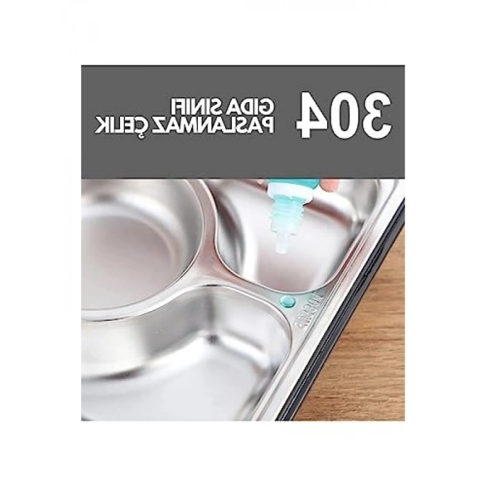 1600ml Paslanmaz Çelik Sızdırmaz Lunchbox, 5 Bölmeli