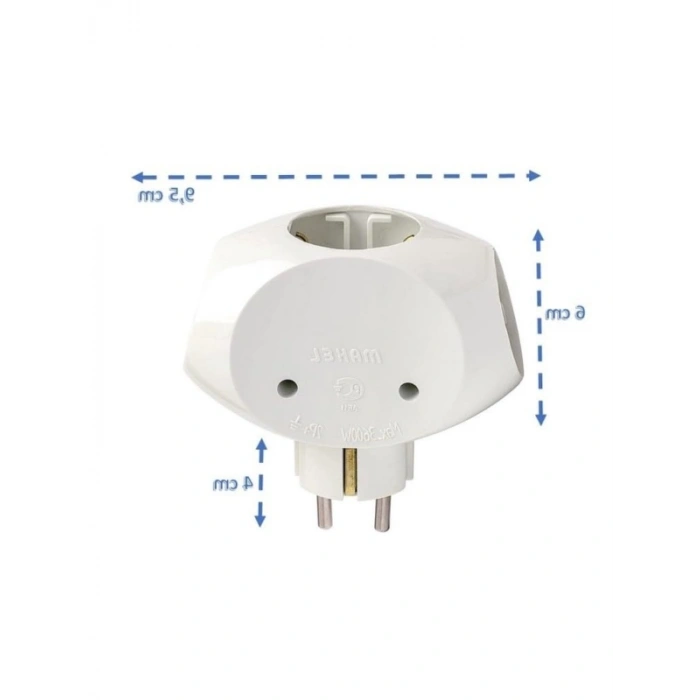 16A, 250V Beyaz Elektrik Prizi