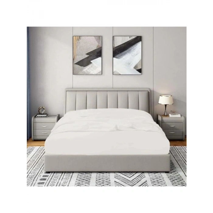 180x200 cm Lastikli Fitted Penye Çarşaf - Beyaz