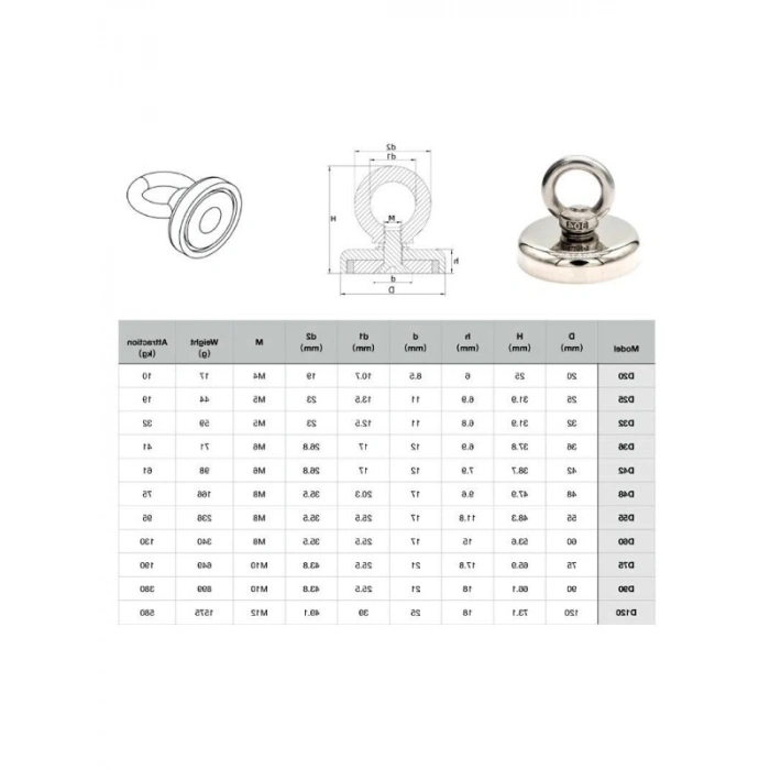 19kg Kapasiteye Sahip 25mm Güçlü Neodyum Mıknatıs