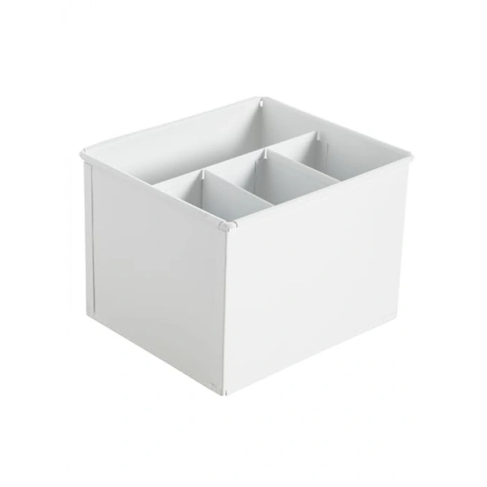 19x16x13 cm Ölçülerinde Bölmeli Mat Beyaz Düzenleyici