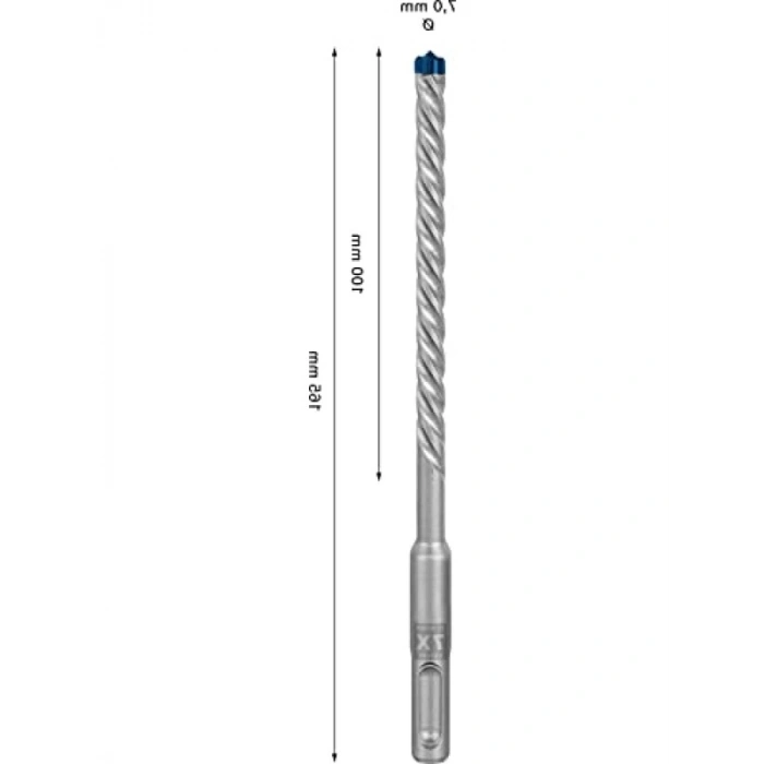 1x SDS Plus-7X Kırıcı Delici Delme Uçları, Ø 7 mm, 165 mm