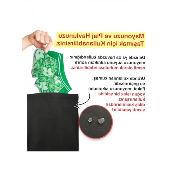 2 Adet Siyah Çamaşır Torbası - Seyahat ve Saklama İçin