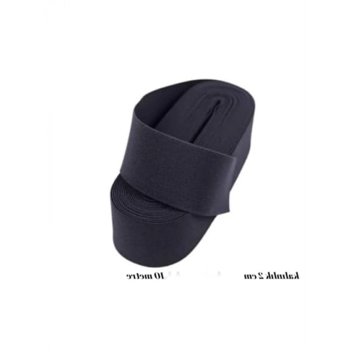 2 cm Genişliğinde Siyah Esnek Lastik Şerit - 10 Metre