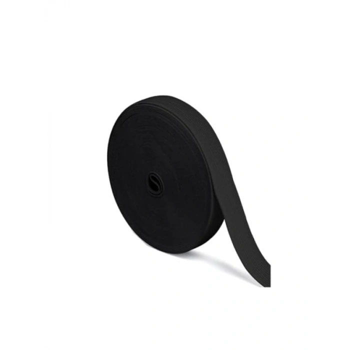 2 cm Genişliğinde Siyah Esnek Lastik Şerit - 10 Metre