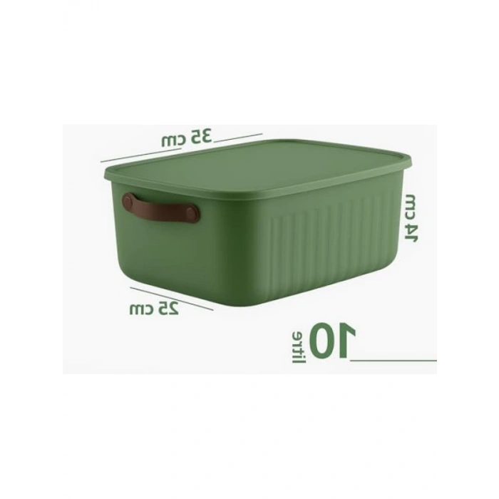 2Li Kapaklı Saklama Kutusu Seti - 10 Litre, Taşınabilir