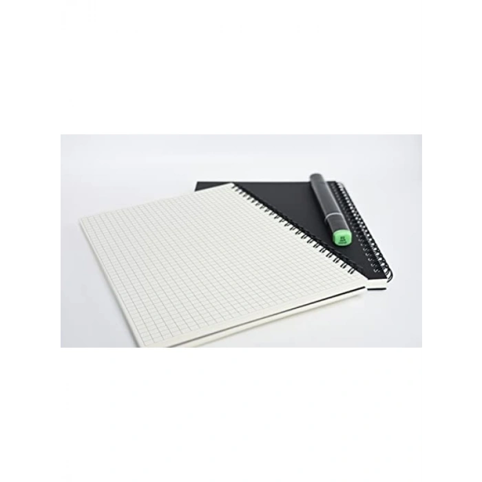 2li Kareli A5 Defter Seti - 60 Yaprak, Siyah ve Kraft Kapaklar