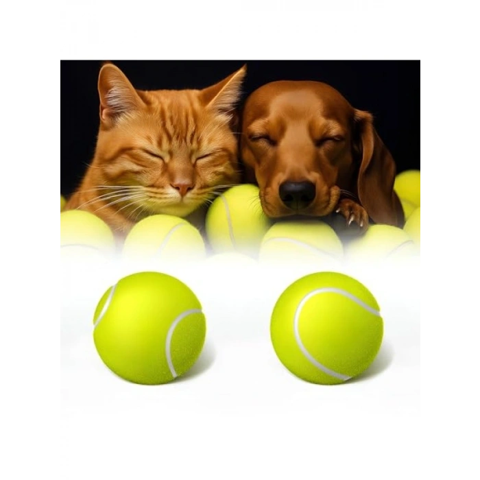 2li Kedi ve Köpek Tenis Topu - 7.5 cm