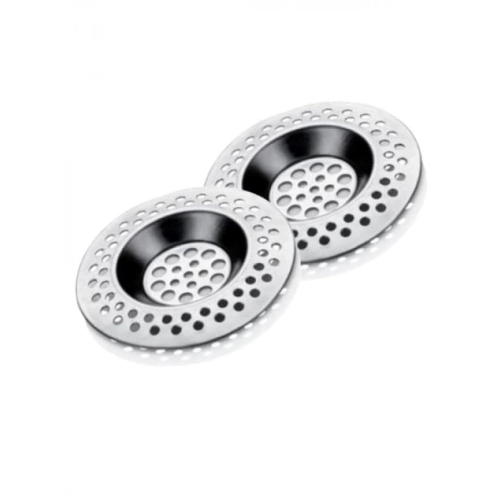 2li Pratik Lavabo Süzgeci Seti, Metalik, 8 cm