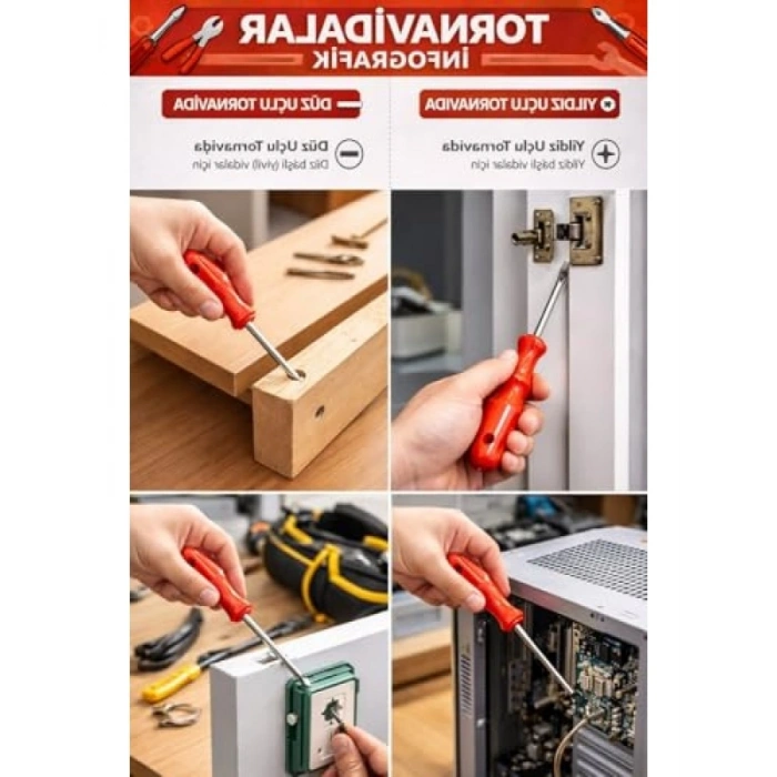 2li Tornavida Seti, Düz ve Yıldız Uçlu, Ergonomik Tasarım