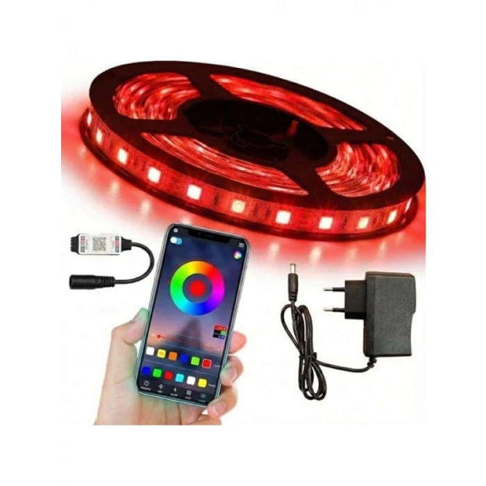 2 Metre Bluetooth Kontrollü RGB Şerit LED Aydınlatma Seti