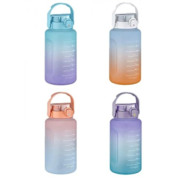 2000ml Motivasyon Matarası - Pipetli ve Pipetsiz Kullanım