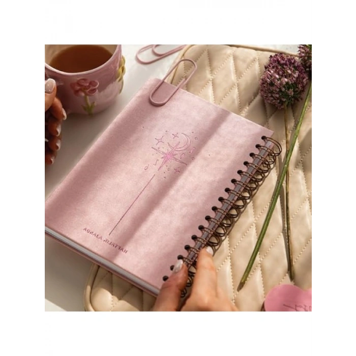 2026 Spiralli A5 Haftalık Ajanda, Pembe, Suya Dayanıklı