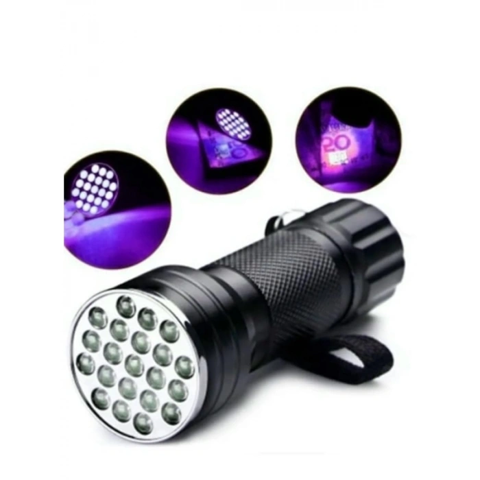 21 LED UV Işık El Feneri, Kimlik Kontrolü için