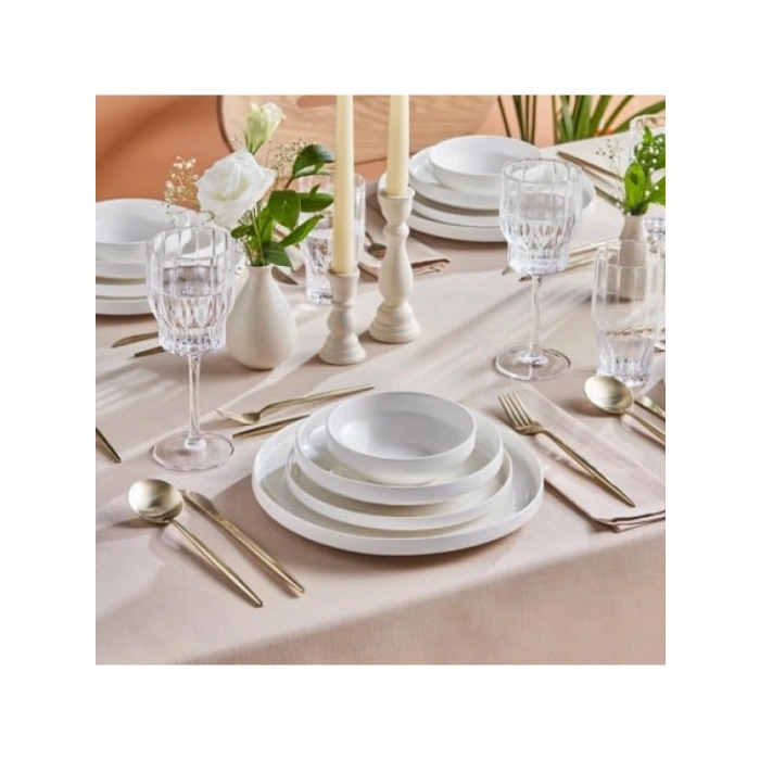 24 Parça 6 Kişilik Beyaz Yemek Takımı