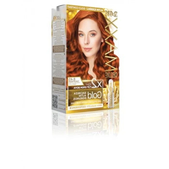 24K Altın Parçacıklı Saç Serumu ve Tarçın Bakır Saç Boyası Seti (2 x 50 ml)