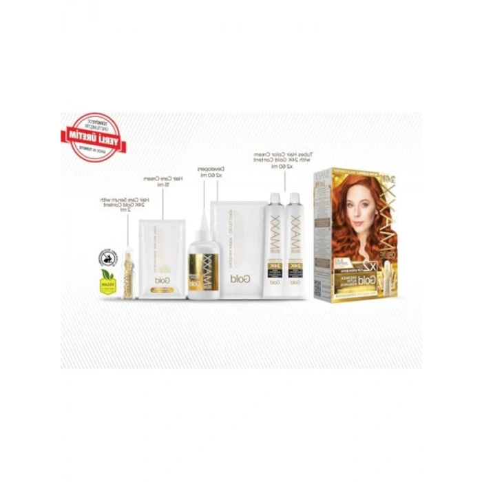 24K Altın Parçacıklı Saç Serumu ve Tarçın Bakır Saç Boyası Seti (2 x 50 ml)