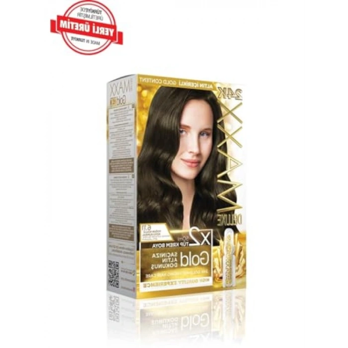 24K Altın Parçacıklı Serum ve Yoğun Küllü Koyu Kumral Saç Boyası Seti