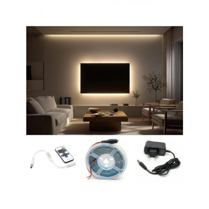 2.5 Metre Kumandalı Dimmerli Şerit LED Aydınlatma Seti, Mutfak ve İç Mekan Kullanımı için