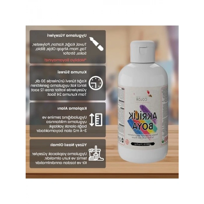 250 gr Beyaz Akrilik Boya - Yüksek Kalite